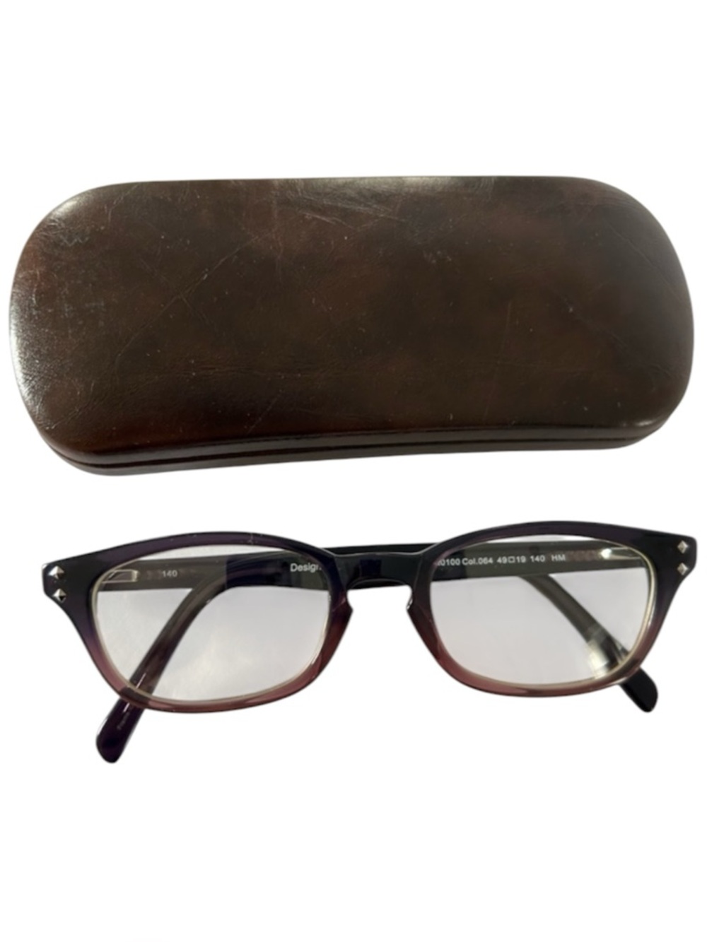 49-19-140 Purple Ombré Reading Glasses with Brown Case VN0100